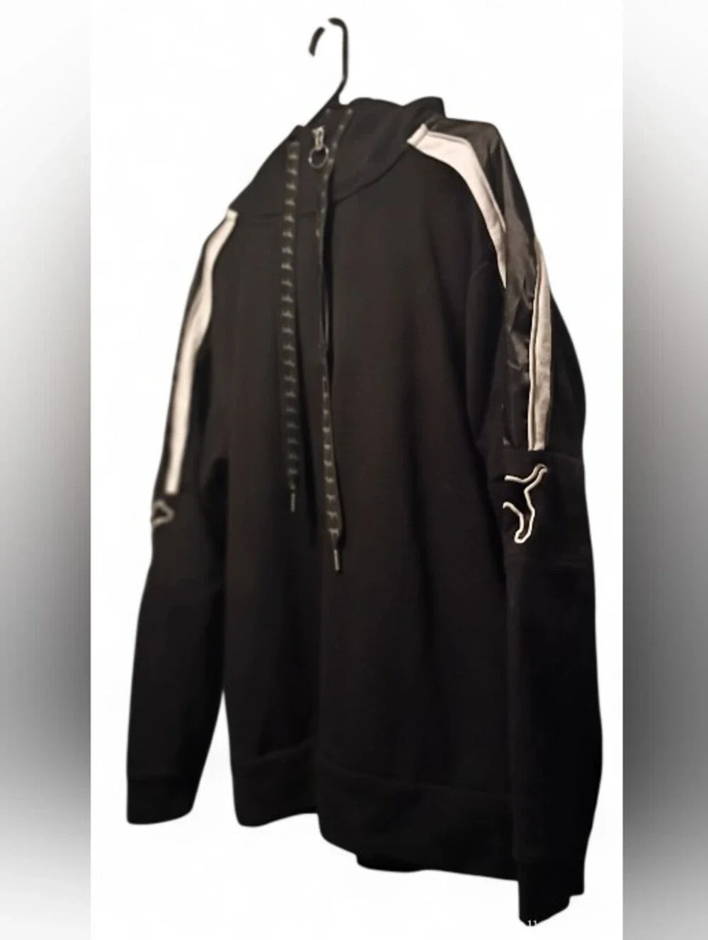 RARE Victoria's Secret PINK Sherpa Lined Campus Quarter Zip Hoodie Black - Picture 6 of 10